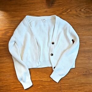 Crew cotton cardigan size M 8-9. Not factory. Worn once.
